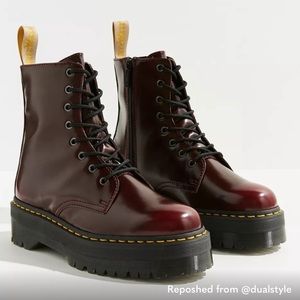 Dr. Martens Jadon II Vegan Oxblood Cherry Red Boots